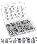 Solid 60 Piece Grease Fittings Kit With Zinc Plated Iron Zerk Assortment Featuring 45 And 180 Angle Angles Plus Mix Of Metric And Sae Threads Perfect For Slapin Up Your Ride Or Fixing Heavy Machinery, 60pc case