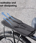 Cool Rear Bike Seat Cushion For Ecotric Beach Cruiser Ebike Solved Shifting Grips With 3D Ergonomic Design And Thick Sponge Core for Smooth City Commuting Without Slip, black padded rear rack seat with breathable channels