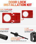 Heavy Duty Door Hinge Jig And Lock Installation Kit Aluminum Alloy Router Template For Hinge Mortising, includes guide template, hole saw.