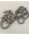 Straight Up Heavy Duty Stainless Steel Clevis Shackle Kit, M10 and M12 links arranged on a white background, marine hardware.