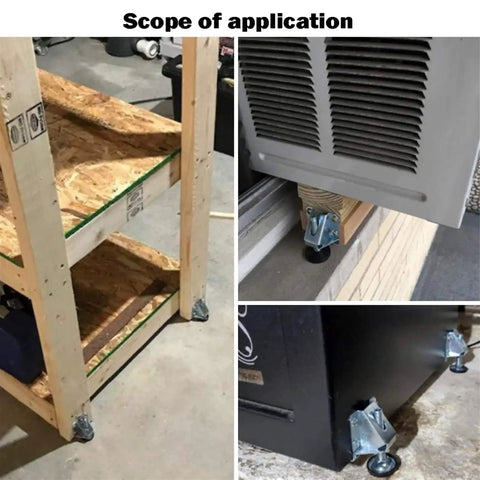 Heavy Duty Leveling Feet For Furniture And Cabinets, 4 Pack, Galvanized Steel, 7/16 Inch Wide, 0.4 Inch Shaft, Adjustable 0 To 2.5 Inches, Free Swivel Base, Each Leg 200 Lbs, Total 800 Lbs, Ideal For Uneven Floors, Easy Home Upgrade on cabinet and furniture bases
