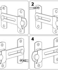 Installation steps for 2 Pack 180 Degree Flip Sliding Barn Door Lock Set for Privacy and Security