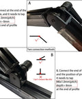 2 Pack 2020 Series Aluminum Extrusion Profile Connector Set With Flexible Pivot Joints And Handles 6mm T Slot 20x20 Rails Black Zinc Alloy Hardware For Building And DIY Projects. Side view on 20x20 rail