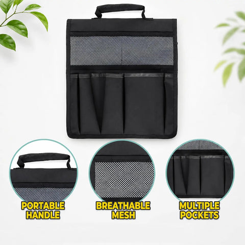 Heavy Duty Garden Pouches For Kneeler With Handle, Portable Tool Organizer Bags With Multiple Pockets, Outdoor Gardening Kneeling Stool Storage, Durable Nylon And Latex Construction, Great Gift For Women Moms And Dads