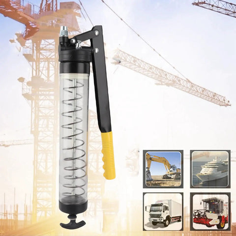 6000 PSI Grease Gun With Transparent Tube For Automotive Industrial And Agricultural Equipment Heavy Duty Lubrication Tool