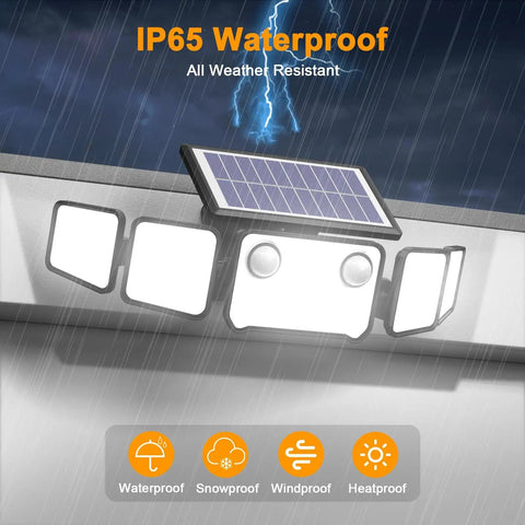 Gonna Keep Your Yard Secure With These Hella Bright 6000 Lumen Solar Security Flood Lights Featuring Five Adjustable Heads And Remote Control Plus IP65 Waterproof Motion Sensor Two Pack Smooth Moving Gear