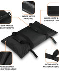 90 Lb Extra Large Umbrella Base Weight Set Of Two For Patio Fillable Sand Bags with handles and fastener, black, without sand