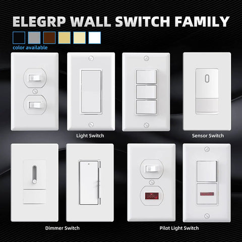 Elegantly designed three paddle decorator rocker light switch for in wall installation 15A 120V single pole electrical paddle.