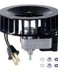 Bathroom Exhaust Fan Motor And Blower Wheel Replacement Kit Direct Fit For S97017646 And S99080592, side view with components