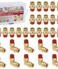 Three Eighths Push To Connect Pro Grade Brass Fittings Kit Straight And 90 Degree Elbow Combo with storage box