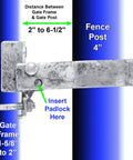 Single Gate Latch With Strong Arm Sentry Style, Commercial Grade, Hot Dip Galvanized Steel, fits 4-inch fence posts