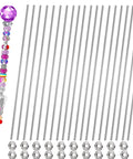 Beaded Fairy Garden Stake Rod Kit With 40Pcs 8 32 Inch M4 12 Inch Threaded Rods And 20 Pcs M4 Hex Nuts In 304 Stainless Steel Right Hand Threads For DIY Garden Decor And Craft Projects