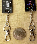 30 Pack Silver Zinc Alloy Swivel Lanyard Snap Hooks With Tight Grip Clamp And Smooth 360 Spin 1.3 inches with keychain tags