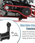 Red 420 Chain Kit For Mini Bikes With 42 Links And 90 Links Replacement Fits Predator 212cc and chain tensioner shown