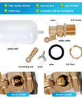 Solid Two Pack Of 3/4 Inch Brass Float Valve With Auto Fill Mechanism For Pool And Pond Water Level Control Featuring Heavy Duty Adjustable Arm And Badass Durability That Goes Hard Without Rusting, featuring valve components and connections.