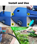 Rain Barrel Spigot Kit With Hole Saw, PVC Bulkhead Fitting, Ball Valve, Thread Seal Tape, And Garden Hose Male Threaded Adapter installation