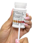 Water Hardness Test Strip 0-1000 PPM, 3-Second Quick Dip Read Kit With Tan Color Chart, Bottle Of 50 Tests, Easy For Home Or Tech Water Testing Of Total Hardness held in hand