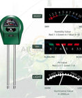 Soil Tester 3 In 1 Moisture Meter Light And pH Meter for home garden lawn farm indoor outdoor use showing moisture, light, and pH scales