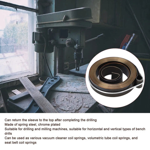 Drill Press Quill Return Spring Set on workbench with milling machine, Chromed Steel Coil Springs For Drilling And Milling Machines