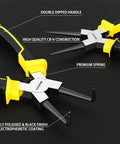 Four Piece Heavy Duty Snap Ring Pliers Set Seven Inch Internal And External Circlip Pliers Kit With Straight And Bent Jaw Tips