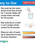 Instruction steps for using Lead In Solids Combo Test Kit With 10 DIY Swabs And Optional EPA Lab Testing, 4 Pack.