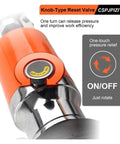 Close-up of knob-type reset valve for Heavy Duty Hydraulic Gear Puller And Bearing Extractor Tool for easy pressure release.