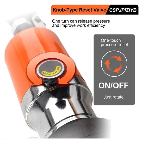 Close-up of knob-type reset valve for Heavy Duty Hydraulic Gear Puller And Bearing Extractor Tool for easy pressure release.
