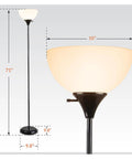 71-Inch Charles Black Modern Floor Lamp For Living Room, Bedroom, And Office Ambient Mood Lighting With Soft Uplight Energy-Efficient LED
