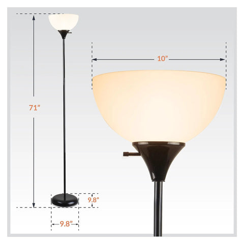 71-Inch Charles Black Modern Floor Lamp For Living Room, Bedroom, And Office Ambient Mood Lighting With Soft Uplight Energy-Efficient LED