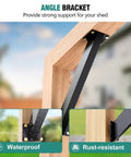 Beefy 45 Degree Metal Corner Brackets For Wood Structures Heavy Duty Support Kit, installed on wood frame outdoors.