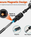 Magnetic Tap Socket Set Twelve Piece For One Quarter Inch And Three Eighths Inch Drive showing magnetic locking mechanism