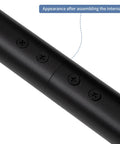 Heavy Duty Aluminum Handrail Set For Indoor Outdoor Stairs 16 Foot Wall Mounted Grab Bar showing seam and screws in matte black finish.