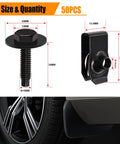 Universal Fender Liner Screws U Nut Kit M6-1.0 X 24mm With 10mm Hex Head U Clips, product size and quantity illustration.