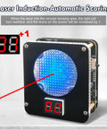 DIY Light Sensitive Shooting Target Kit For Soldering Practice with digital hit counter and LED score display showing laser hit