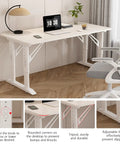 Level Up Your Setup With This Height Adjustable Gaming Desk Rocking A Cool Wood Finish And Roomy Sit Stand Top with adjustable legs and rounded corners.