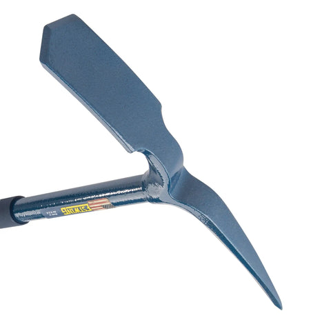 Geo Paleo Rock Pick 25 Inch USA Made Geologist Tool With All Steel Construction And Vinyl Cushion Grip For Prying Chipping And Cracking Rocks GP100 For Pros And Rock Hounds, side view