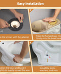 Installation steps for Premium Heavy Duty Toilet Wax Ring Replacement Kit Fits 3 Inch Or 4 Inch Pipes, featuring flanged wax ring.