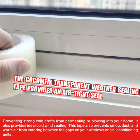 Indoor And Outdoor Clear Window Weather Sealing Tape For Draft Prevention being applied to window frame