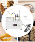 Pro Grade Faceting Machine With Beast Power 180W Jade Grinding Polisher, 0-3000 RPM Adjustable Speed, gold rings, carved statue.