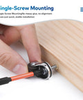 Installing a 4 Pack Mini Stem Caster Wheels With One Half Inch M4 Screw Stem Swivel Casters on wooden surface