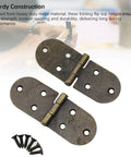 Heavy Duty 10 Sets 180 Degree Folding Hinges With Round Edges Retro Flip Top Hinges For Sewing Machine Tables Furniture