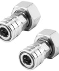 Garden Hose To Quarter Inch Quick Connect Adapter From Three Quarter Inch GHT To Quick Connect For Pressure Washer Stainless Steel Easy Install Heavy Duty Car Wash Nozzle And Hose Attachment 2 Pack