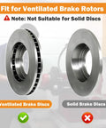 Comparison of ventilated and solid brake rotors highlighting fit for Brake Lathe Silencer Band For Ventilated Rotors Replacement Part