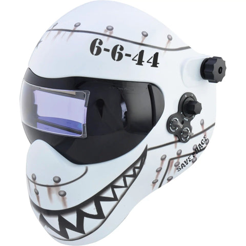 Pro Grade Auto Darkening Welding Helmet With 180 Degree Exterior ADF, ear to ear vision, colorful design on lightweight hood