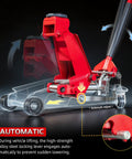 Beefy 3.5 Ton Safety Floor Jack With Auto Locking Stand In One 2 In 1 Hydraulic Jack for cars, SUVs, trucks, garage use