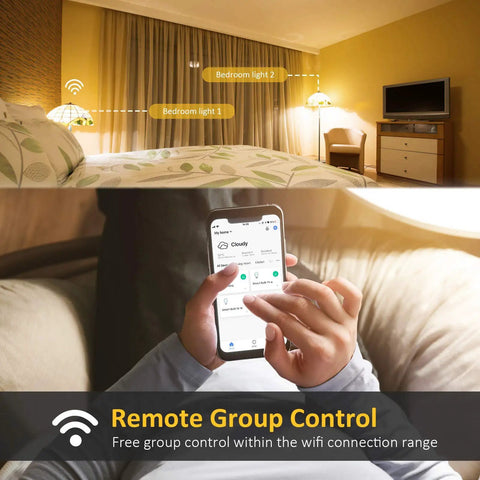 Remote control of WiFi Smart LED Bulbs 1600 Lumen 16W 150W Equivalent E26 A19 Dimmable Lit Full Color Changing Lights