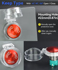 22mm Push Button Switch with Clear Protective Cover IP66 Waterproof, red button, showing open and closed positions, 3-pack close-up