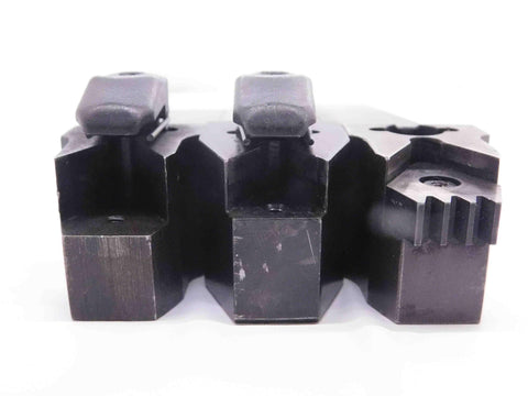 Three Piece Lathe Turning Tool Holder Set Featuring One Inch Square Shank And A No Nonsense Build viewed from the front, showcasing its robust design.
