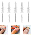 Self Drilling Drywall Anchors and Screws Kit, Heavy Duty Plastic Nylon Anchors with Large Threads, Quick Install