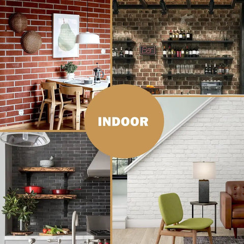 Old Town White Faux Brick Wall Tiles Set, 3D Thin Brick Veneers For Bedroom Bathroom Kitchen Fireplace And Fence Walls in indoor settings